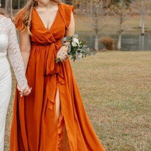 Burnt Orange Bridesmaid Dress